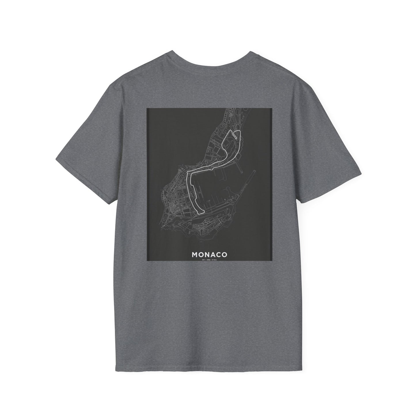 Monaco Map Unisex Softstyle T-Shirt - Unique Travel Graphic Tee
