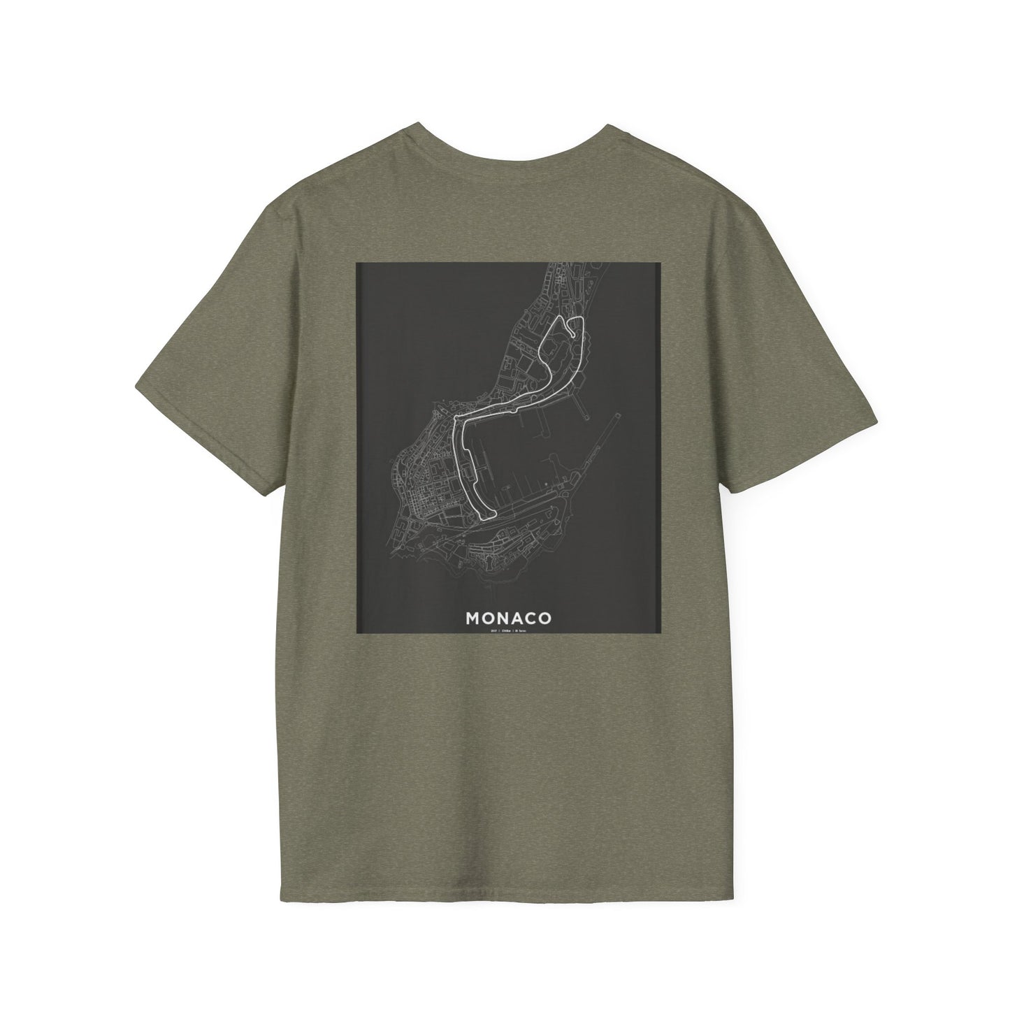 Monaco Map Unisex Softstyle T-Shirt - Unique Travel Graphic Tee