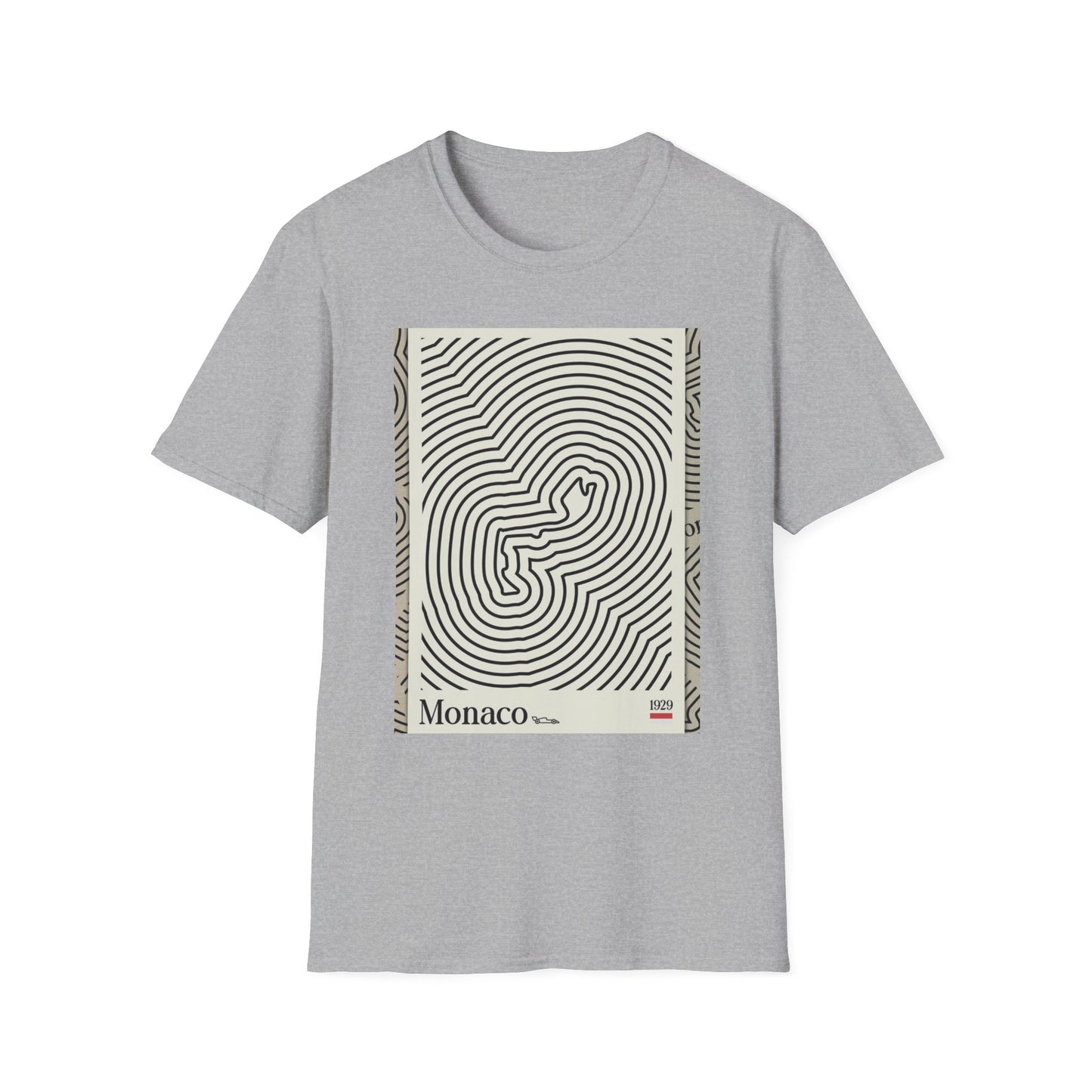 Monaco Map Unisex Softstyle T-Shirt - Unique Travel Graphic Tee