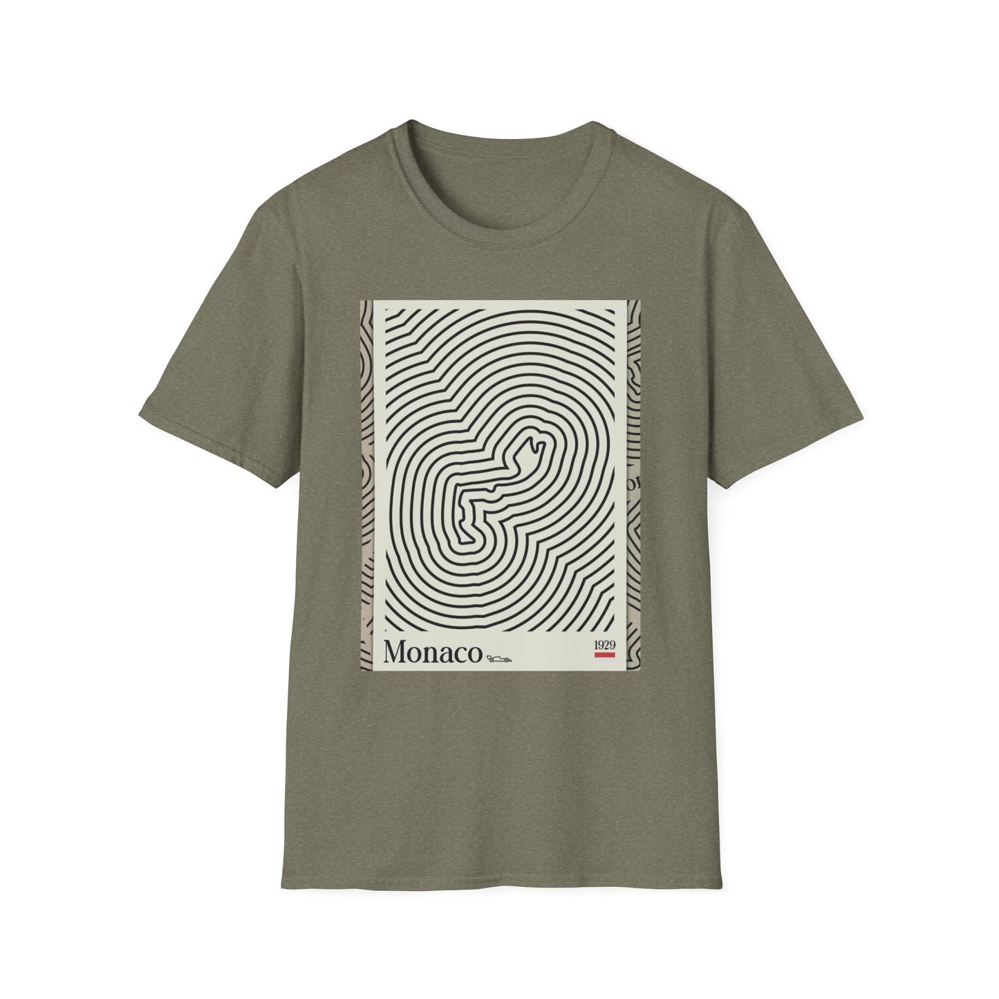 Monaco Map Unisex Softstyle T-Shirt - Unique Travel Graphic Tee