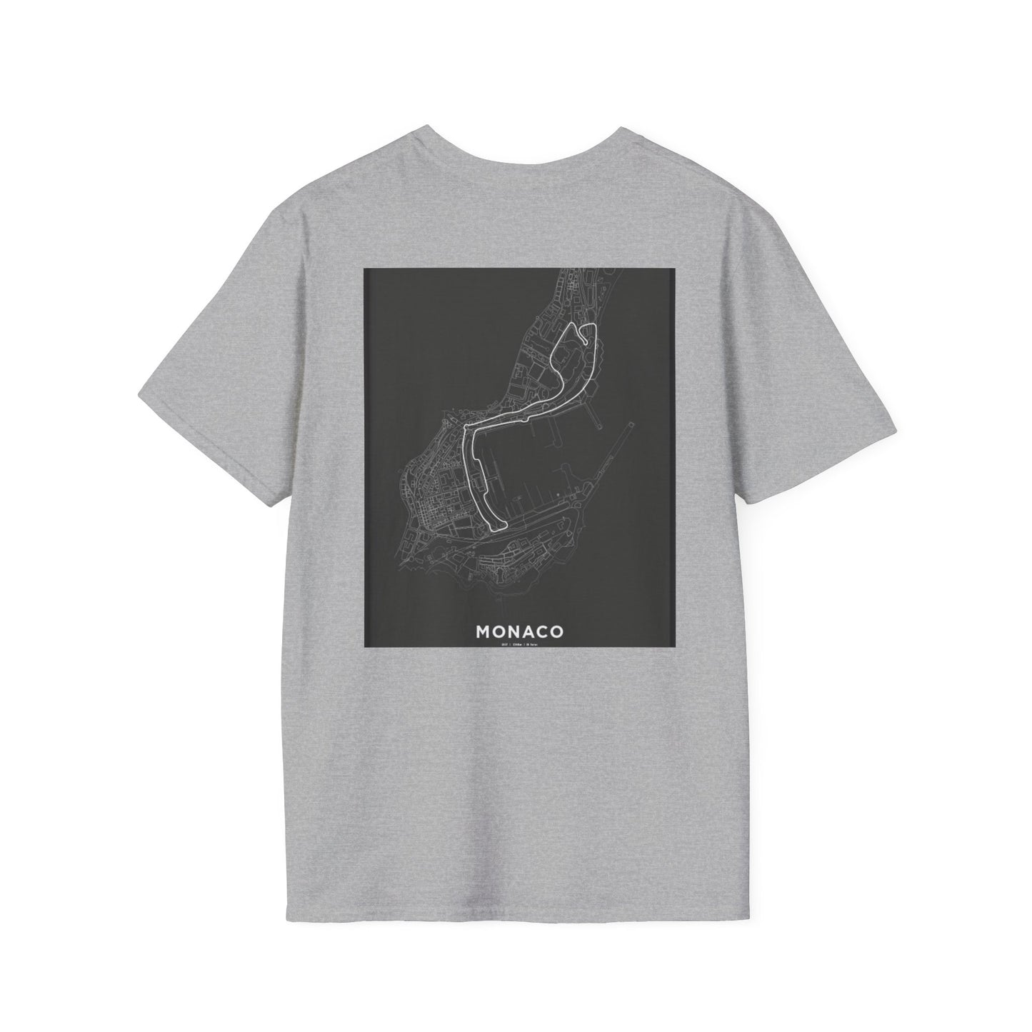 Monaco Map Unisex Softstyle T-Shirt - Unique Travel Graphic Tee
