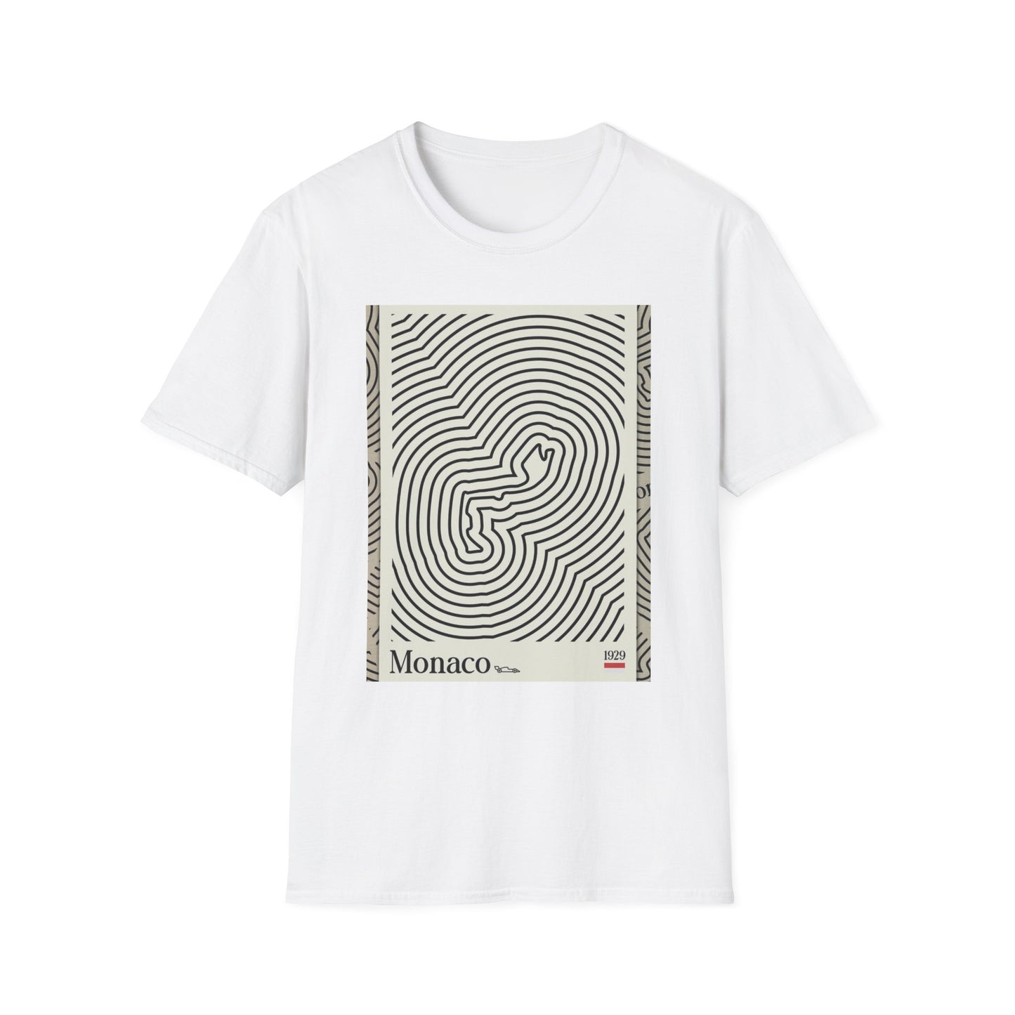 Monaco Map Unisex Softstyle T-Shirt - Unique Travel Graphic Tee