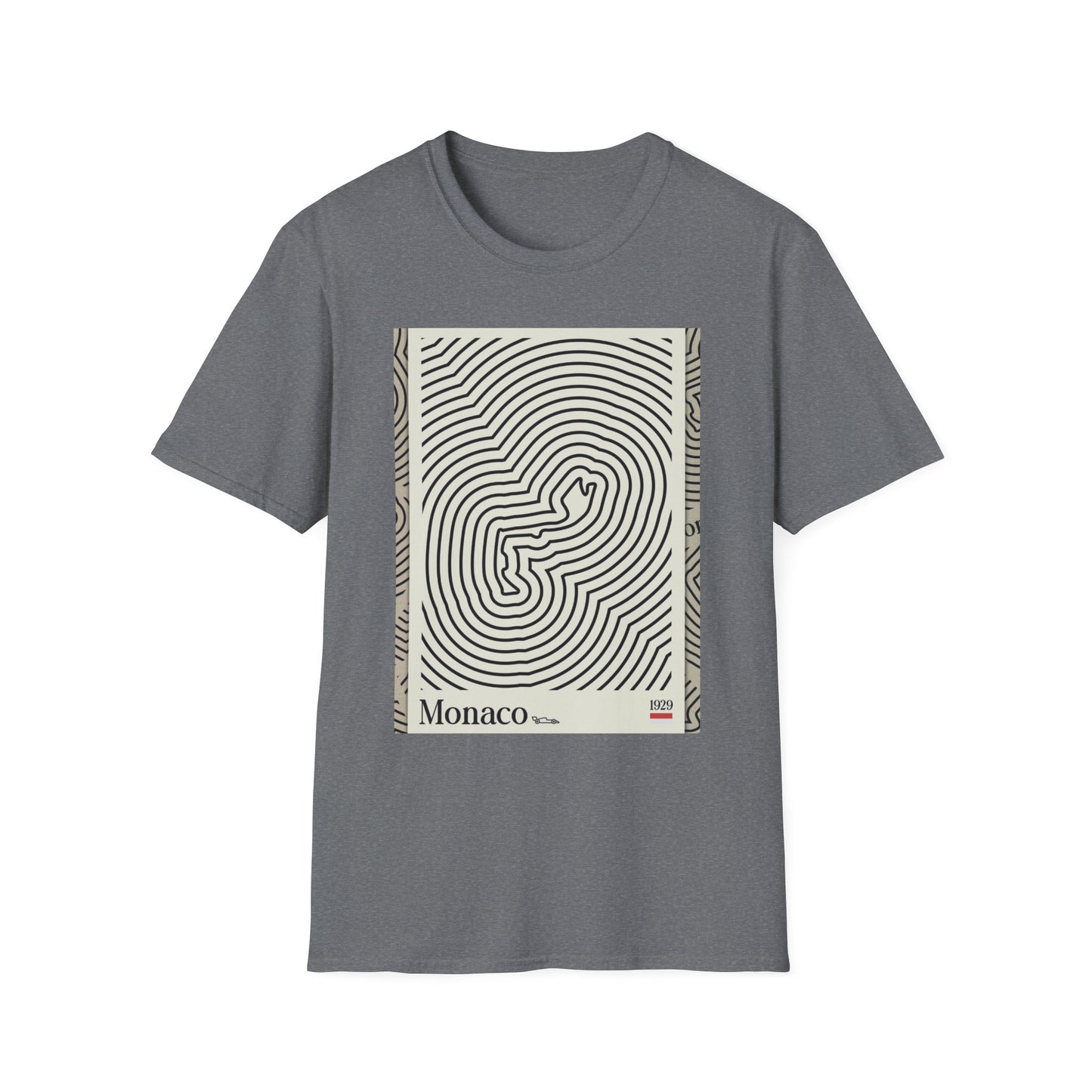 Monaco Map Unisex Softstyle T-Shirt - Unique Travel Graphic Tee