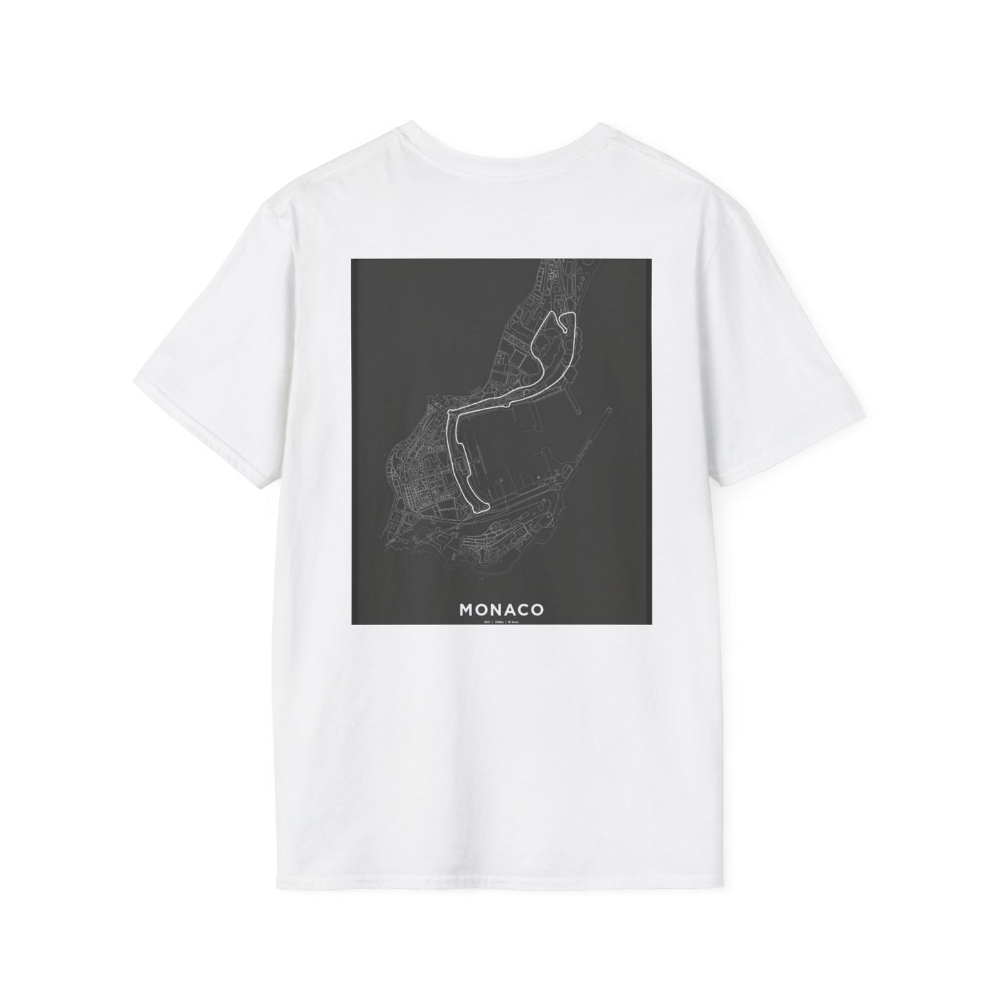 Monaco Map Unisex Softstyle T-Shirt - Unique Travel Graphic Tee